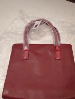 Classic Red Structured Tote Bag - Women